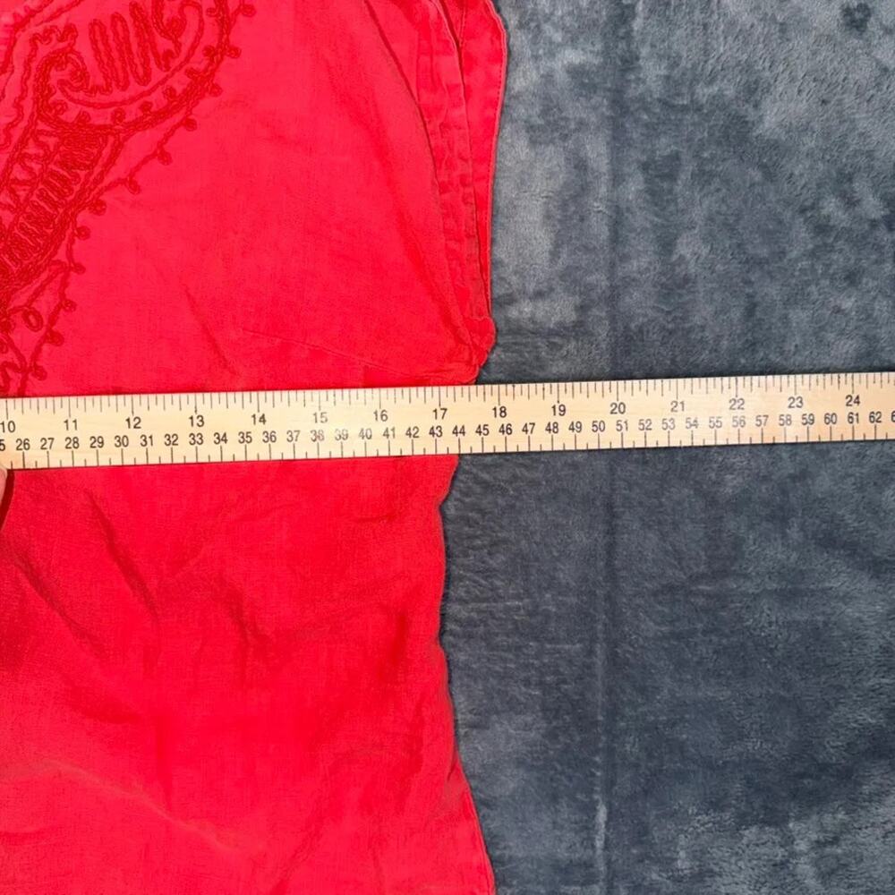 Tommy Bahama Women's XS Embroidered V Neck Tunic Red Cap Sleeve‎ Resortwear - Picture 4 of 5
